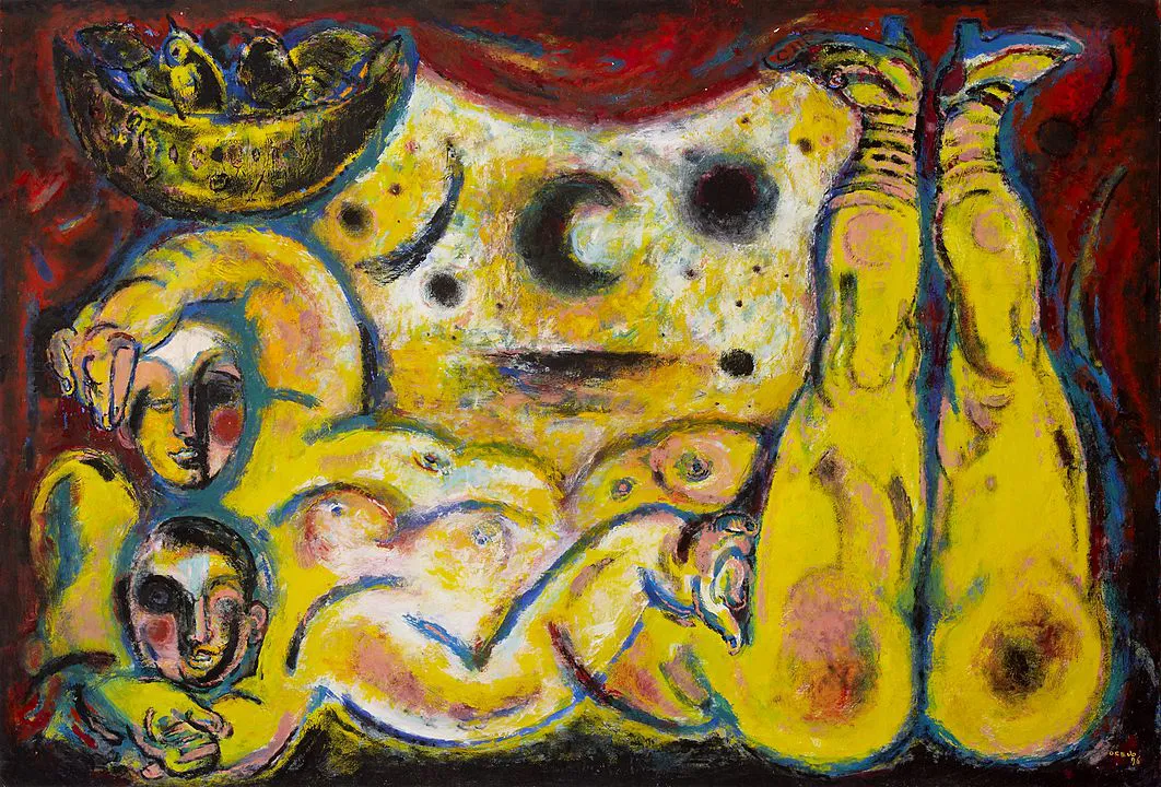 1996 - Jose Garcia Ocejo, Eclipse, temple sobre cartón, 102 x 152 cms