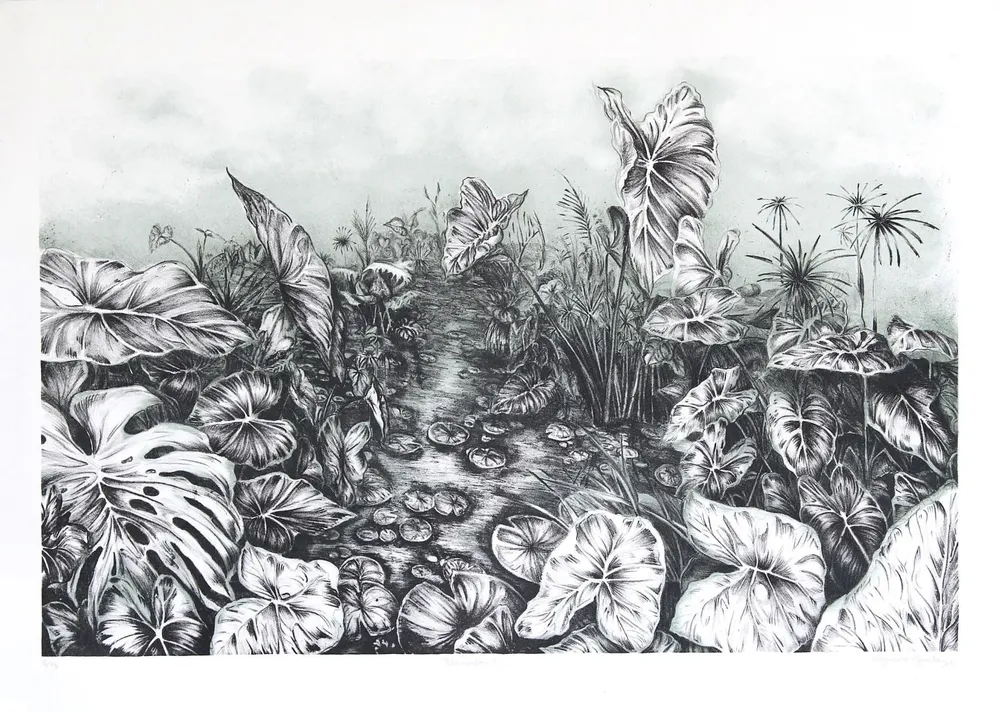 Alejandro Aguilar, Varado, litografia, 75x 53 cm, 2022